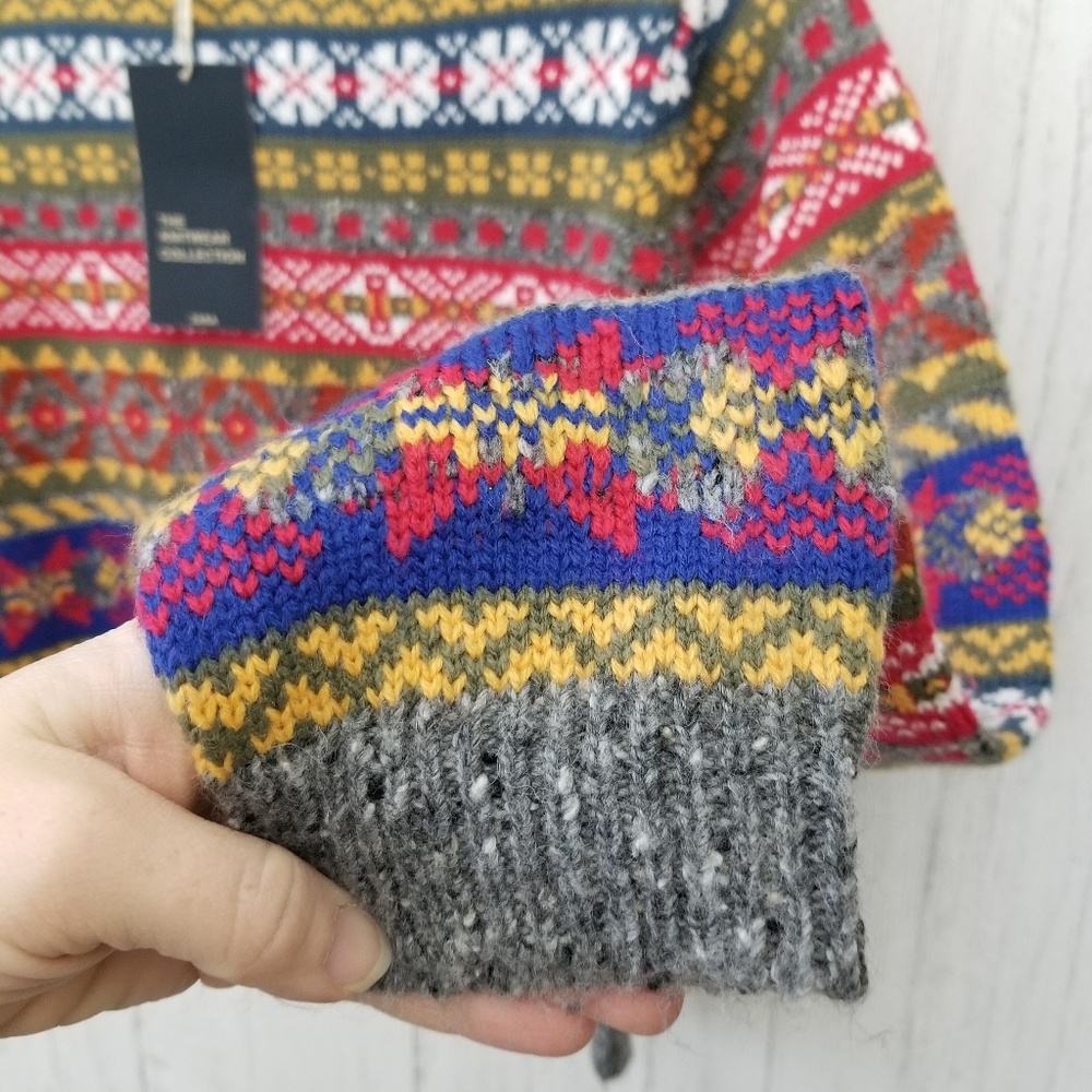 NWT Zara Cropped Jacquard Fair Isle Sweater Medium - Picture 5 of 8